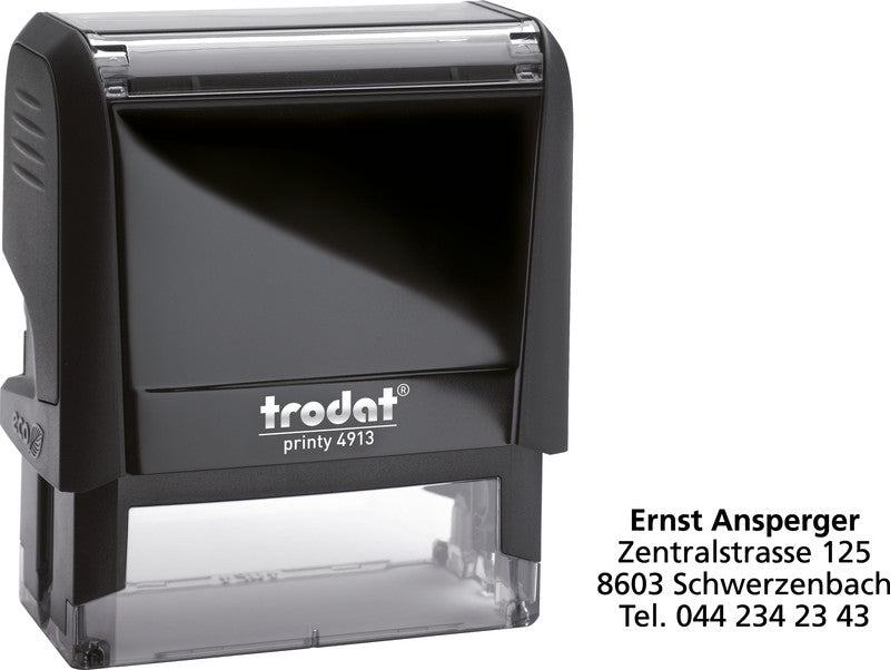 Trodat Motivstempel Printy 4.0 – Text: individuell, Kunststoff, 58 × 22 mm