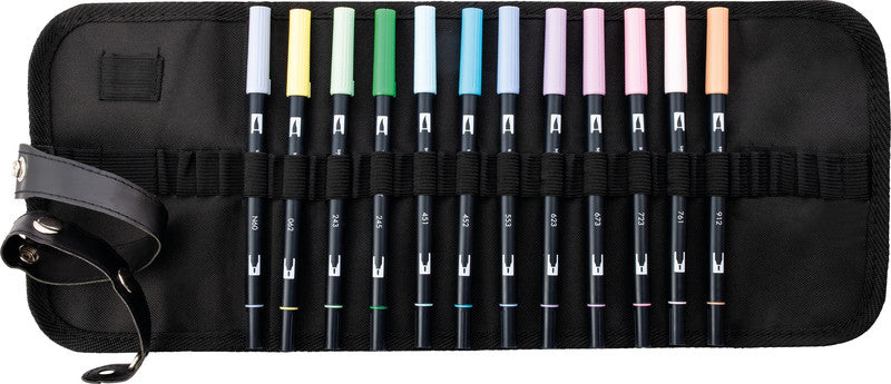 Tombow Brush Pen ABT Dual – Pinselspitze – Sortiert – 12er-Set – Wasservermalbar