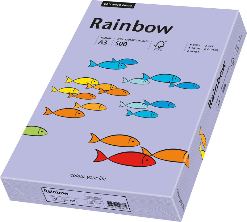 Rainbow Kopierpapier – A3, 80 g/m², Violett – für Inkjet, Laser, Kopierer – FSC – 500 Blatt