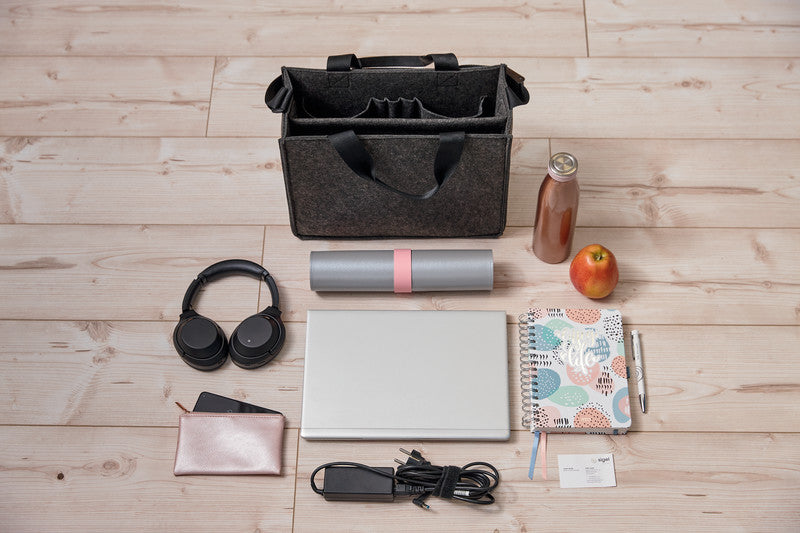 Sigel Desk-Sharing-Tasche – für Notebooks bis 14", Filz, Grau