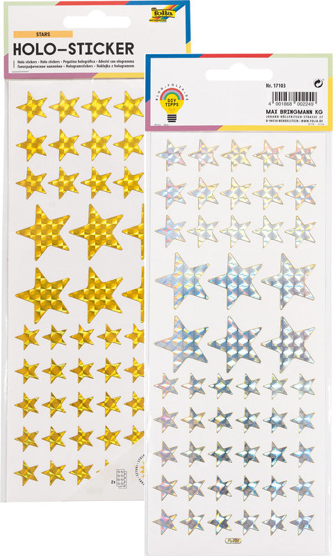 Folia Sticker – Sterne – 102 Stück – permanent – mehrfarbig