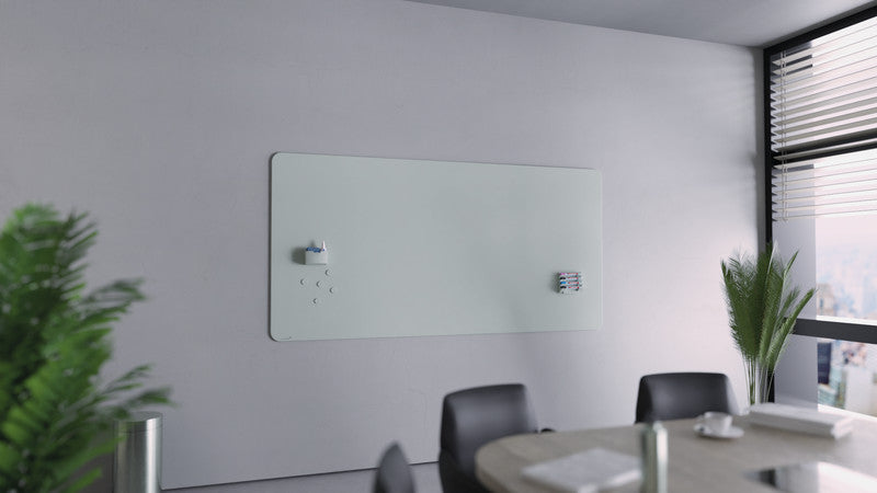 Legamaster Whiteboard – 200 × 100 cm, Glas, magnetisch, Wandmontage, inkl. Magnete, Montagesatz, Marker