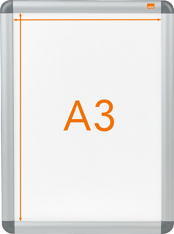 Nobo Plakatrahmen – 341 × 468 mm, silber, Metall, für A3