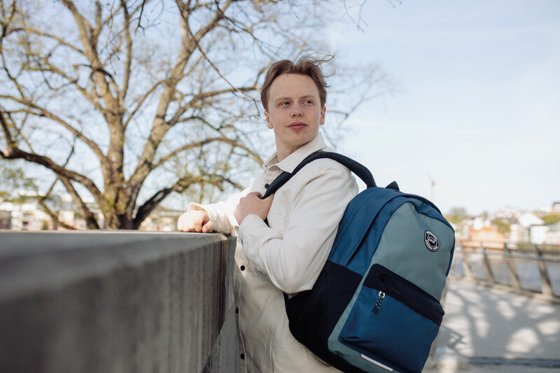 Beckmann Rucksack City – Green Colorblock – 30 l – grün – aus recycelten PET-Flaschen (rPET)