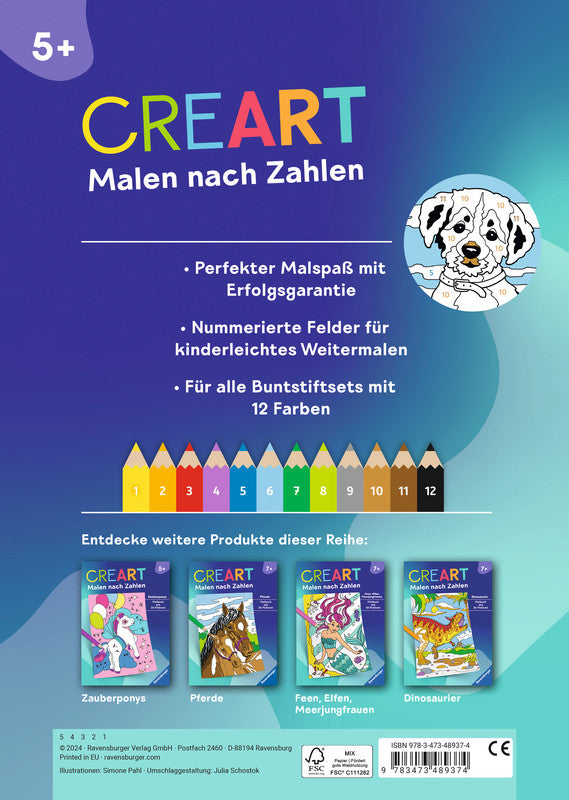 Ravensburger Malen nach Zahlen Malbuch, Karton, 21 × 29,5 cm, mehrfarbig, ab 5 Jahren