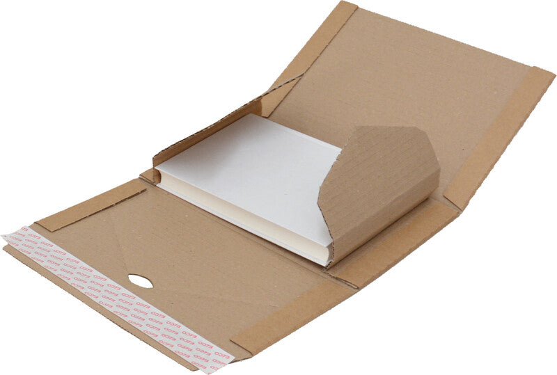 Elco Unipack Versandverpackung, braun, mit Beschriftungsfeldern – 325 × 250 × 15-80 mm