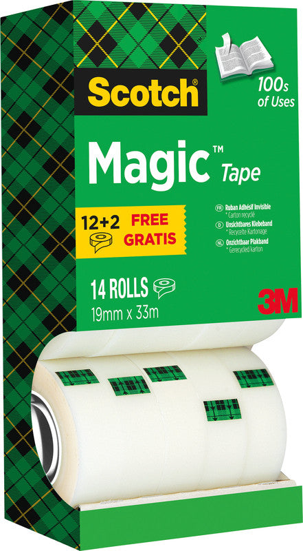 Scotch Klebeband Magic 810 – matt, beschriftbar, 19 mm × 33 m, 14 Rollen