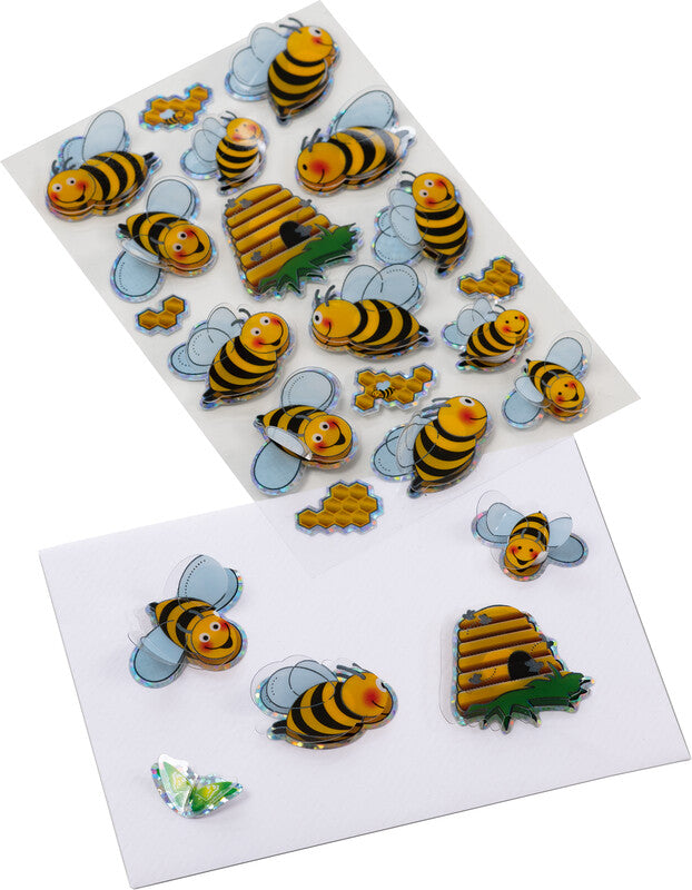 HERMA Schmucketiketten Bienen – 18 Stück – permanent – mehrfarbig