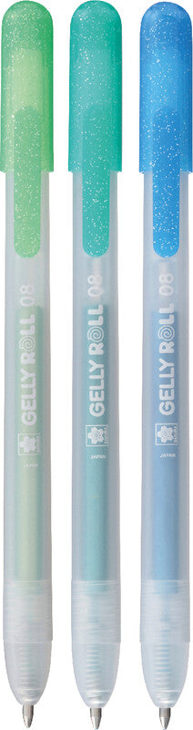 Sakura Gelly Clicker Gelschreiber 3er Set – 3 Farben, 0,5 mm, schnelltrocknend, Druckmechanik
