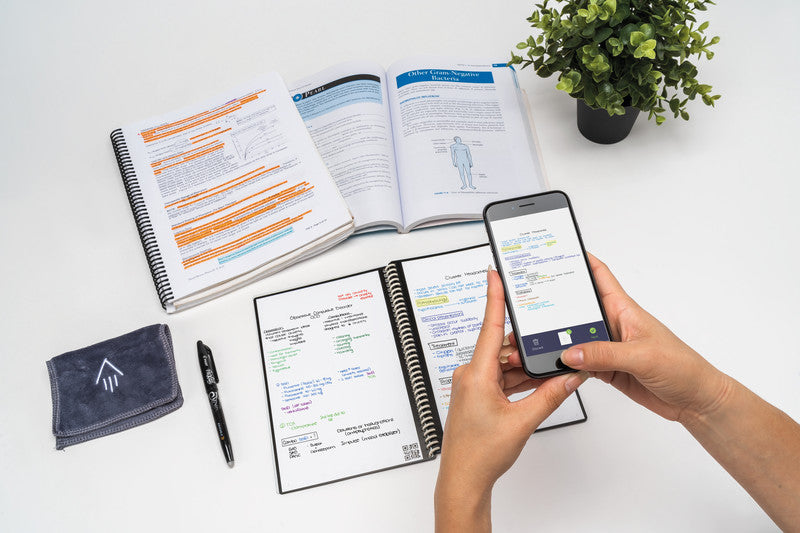 Rocketbook Spiralbuch, Spiralbindung, Hardcover, 36 Seiten, 90 g/m² – Schwarz, für Rocketbook App