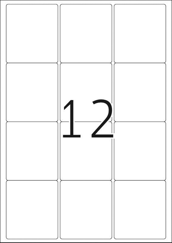 HERMA Etiketten, 64 mm × 72 mm, weiss, Papier, permanent, 1200 Etiketten (100 Blätter)