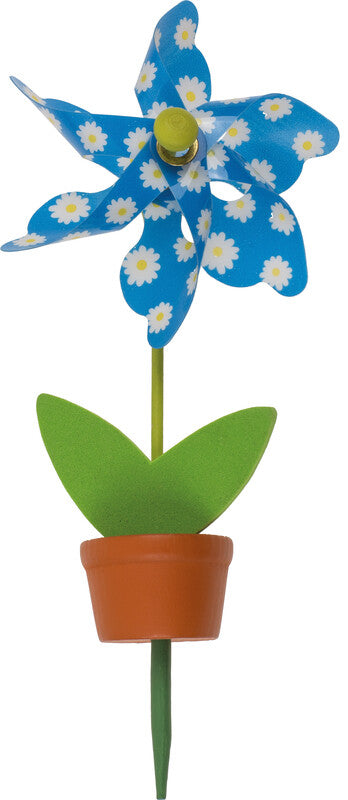 Out oft the blue Out of the Blue Windmühle im Pflanzentopf – 9 × 20 cm – Mehrfarbig