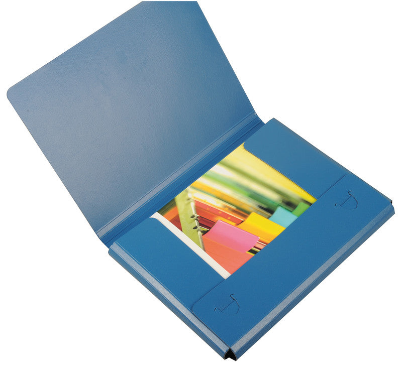 Natura line Sammelmappe für A4, Karton, Blau, mit Gummizug