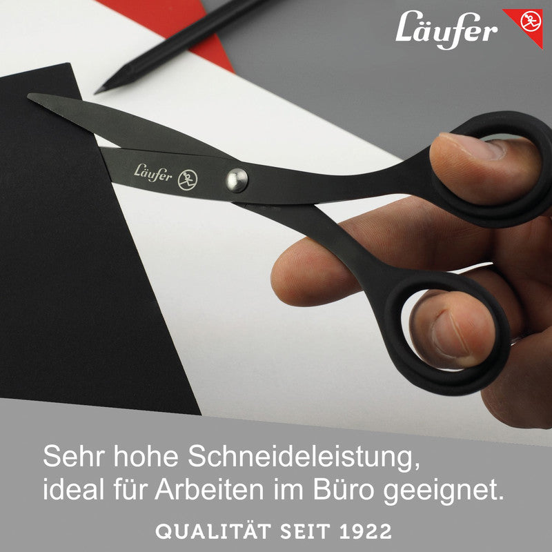 Laufer Universalschere – 17,0 cm, titanbeschichtet, spitz, Gummi, gold