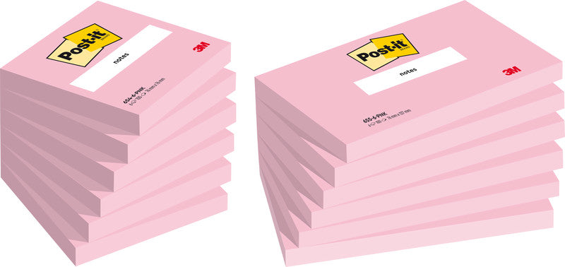 Post-it Haftnotizen – 76×76 mm – Flamingopink, 6×100 Blatt, PEFC