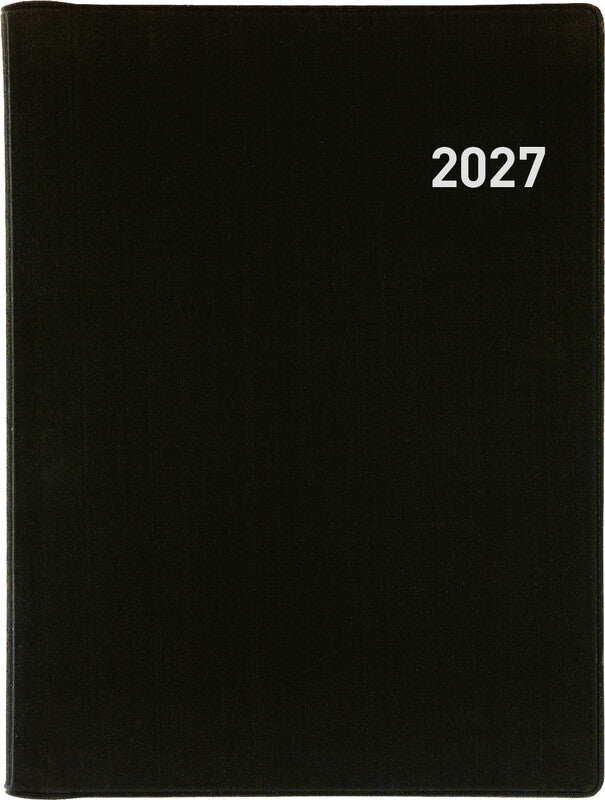 Biella Rex Agenda – 1 Woche/2 Seiten, Wire-O, 10,1 × 14,2 cm, Jan–Dez, Schwarz, FSC