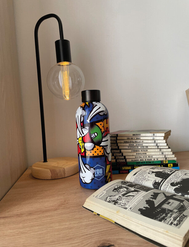 Youbottles Trinkflasche Dual – 5 dl – Edelstahl, isoliert, Schraubverschluss – Street Art Pop Art