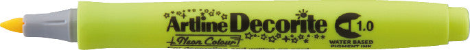 Artline Pigment-Marker Decorite – Rundspitze 1 mm – Neongelb – lichtbeständig
