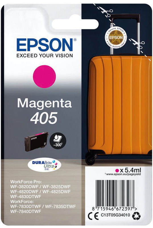 Epson Tintenpatrone 405, Magenta, 5,4 ml – für Tintenstrahldrucker und Multifunktionsgeräte