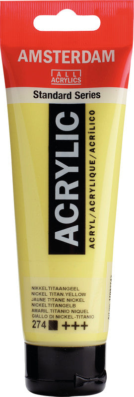 Royal Talens Amsterdam – Acrylic Standard – Acrylfarbe – Nickeltitangelb, 120 ml