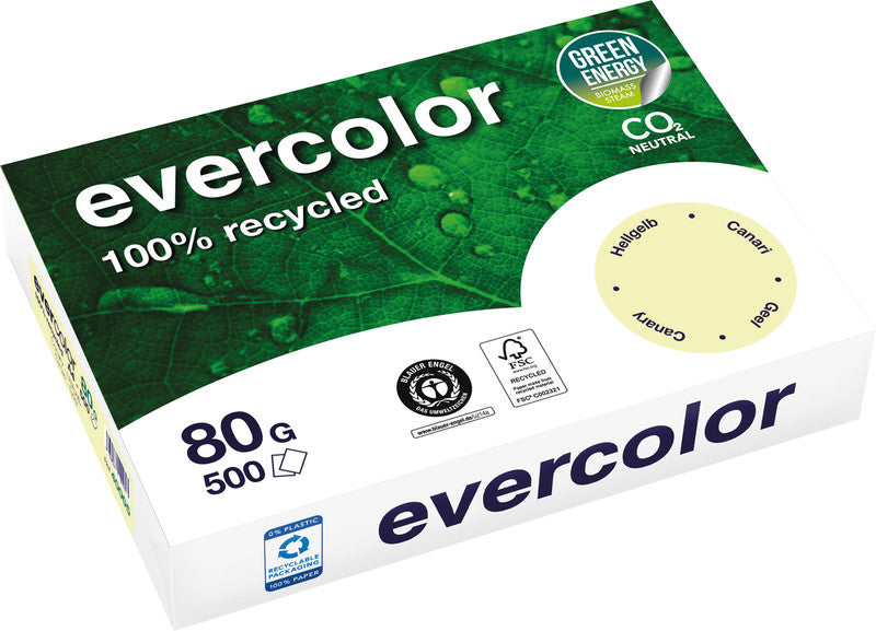 Clairefontaine Kopierpapier – A4, 80 g/m², Hellgelb – für Inkjet/Laser/Kopierer – FSC – 500 Blatt