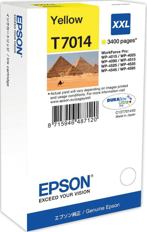 Epson Tintenpatrone T7014, Gelb – für Inkjetdrucker/Multifunktionsgeräte