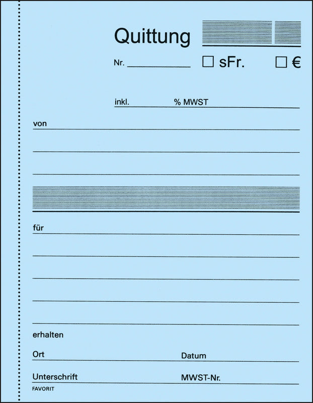 Favorit Formularblock – Quittungen, Deutsch, 50 Blatt, A6