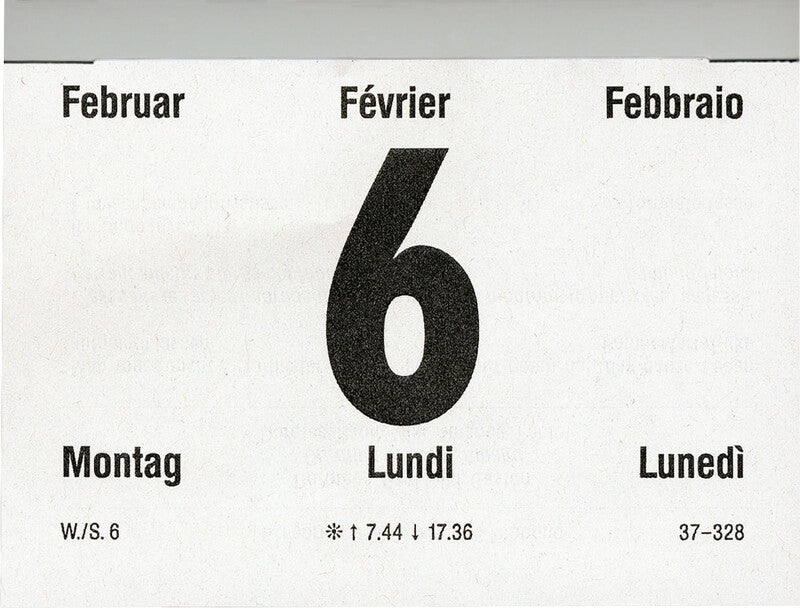 Biella Abreisskalender 2026 – 10,8 × 8 cm – 1 Tag/Blatt – d/f/i