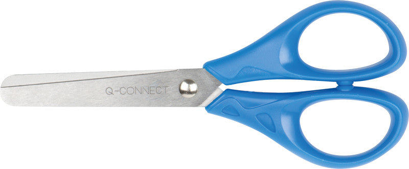 Q-CONNECT Kinderschere – Edelstahl, für Rechts- und Linkshänder, abgerundet, Kunststoff, farbig sortiert