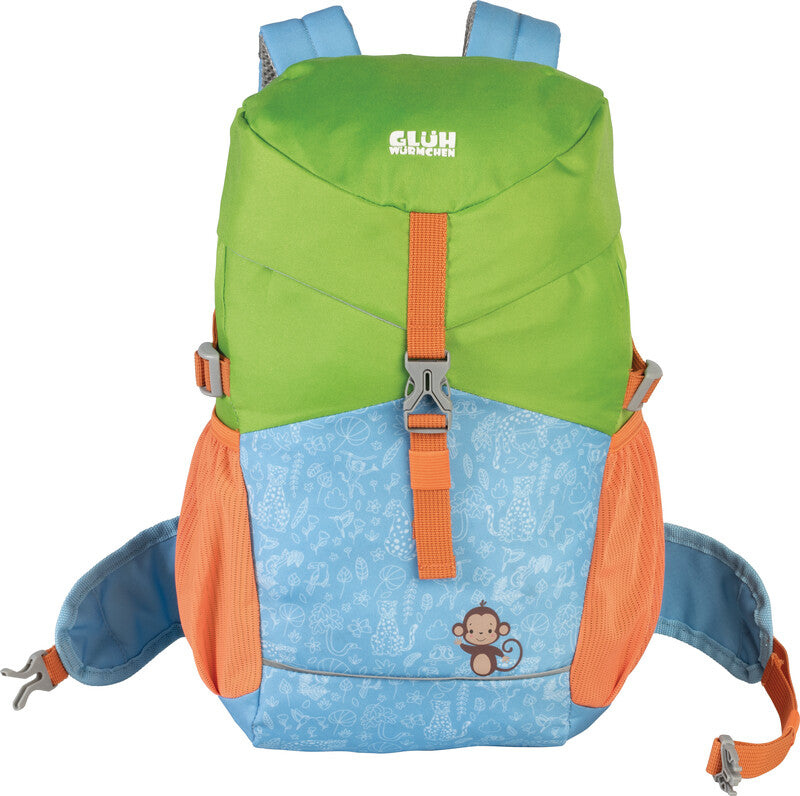 Glühwürmchen Kindergartenrucksack Mika – 12 l, mit Hüftgurt, Polyester – Affe, 260 × 370 × 190 mm