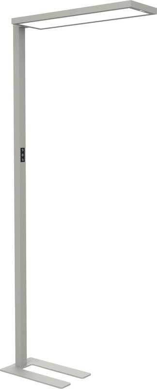 MAUL LED-Stehleuchte – Bewegungs- & Tageslichtsensor, dimmbar – 2700–5700 K – 15’150 lm – Silber