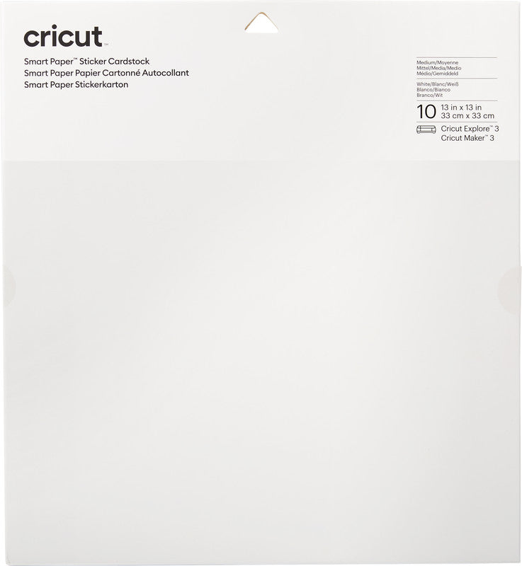 Cricut Stickerpapier, Smart Paper – für Cricut Maker 3, Explore 3 – 330 × 330 mm – 210 g/m² – weiss