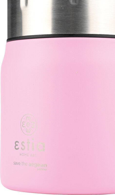 Estia Thermo-Lunchbehälter – 0,5 l – auslaufsicher, isoliert – Edelstahl – rosa – Ø 10 × 14 cm
