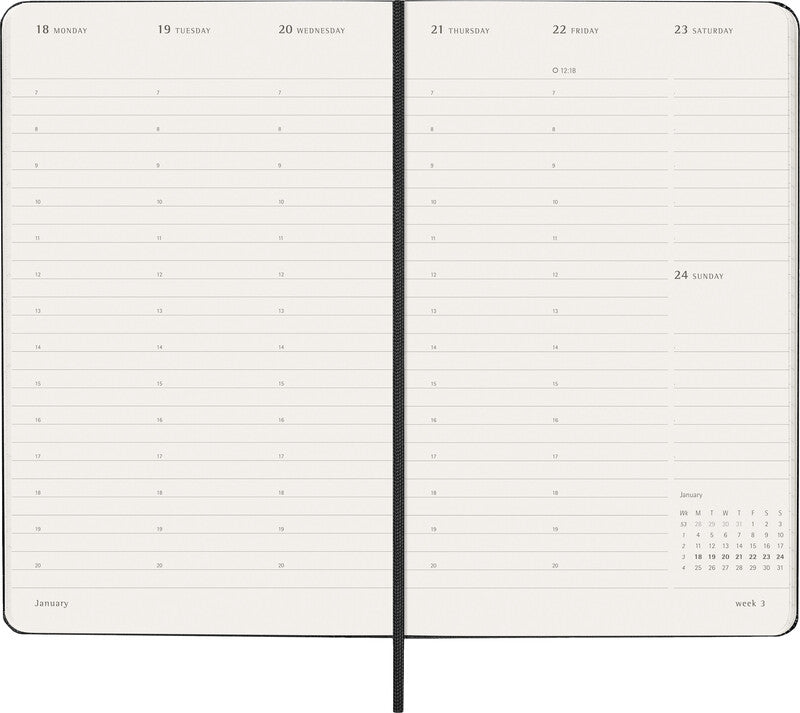 Moleskine Professioneller Kalender – 1 Woche/2 Seiten, gebunden, 13 × 21 cm, 2027, FSC