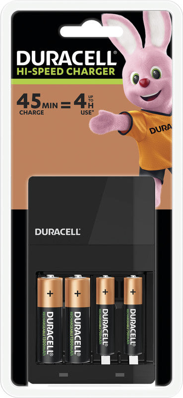 Duracell CEF 14 Batterieladegerät – mit Ladezustandsanzeige – für Mignon (AA) und Micro (AAA) Akkus