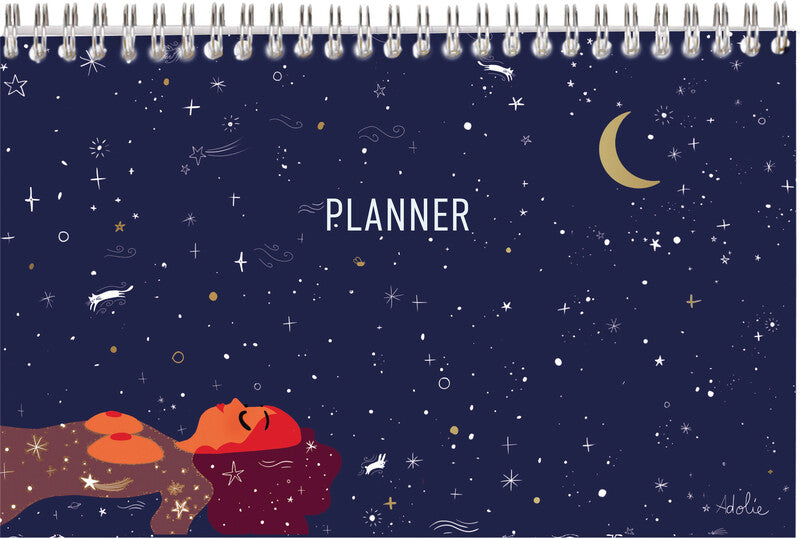 Clairefontaine Adolie Wochenplaner – undatiert, 22 × 14 cm, mehrfarbig
