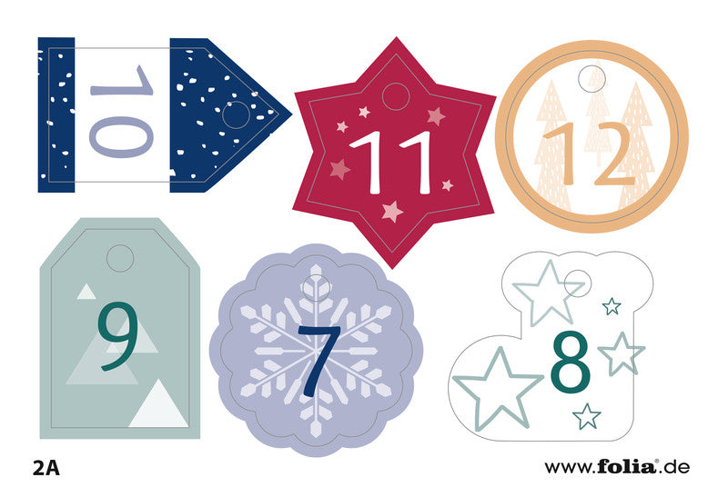 Folia Adventskalender-Set – 24 Beutel – 100 × 130 mm