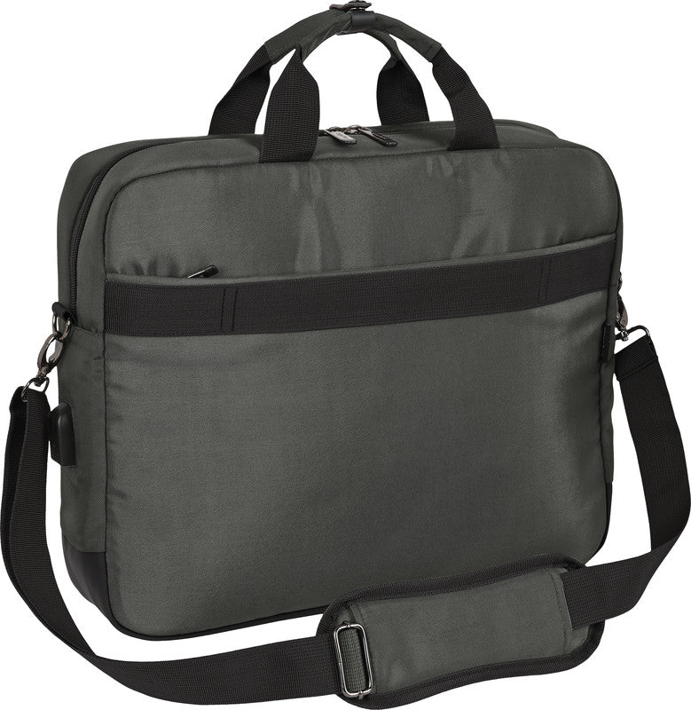Safta Business Notebook-Tasche – 12,5 l, USB-Port, Aufsteckfunktion, Nylon, Grau/Schwarz