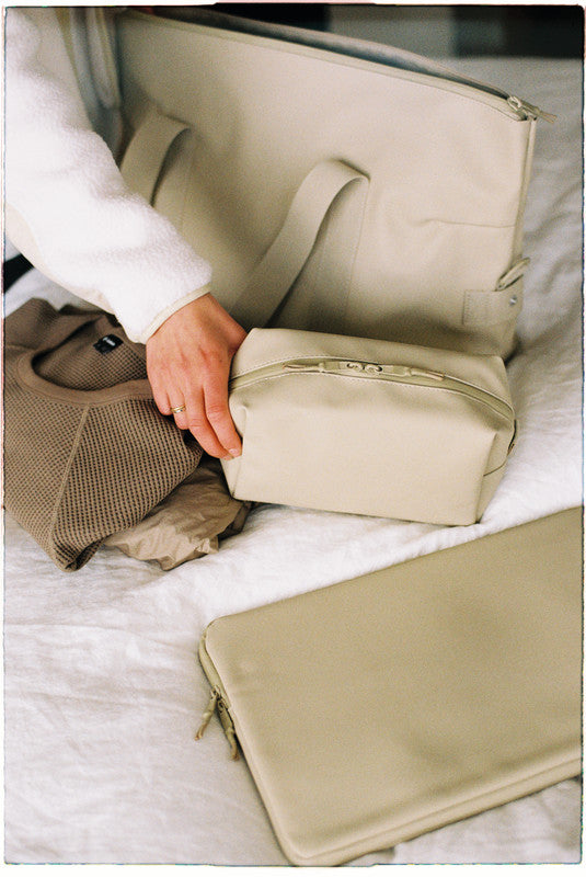 Beckmann Street Notebook-Schutzhülle – für Notebooks bis 14", wasserabweisend, recyceltes PET (rPET), beige