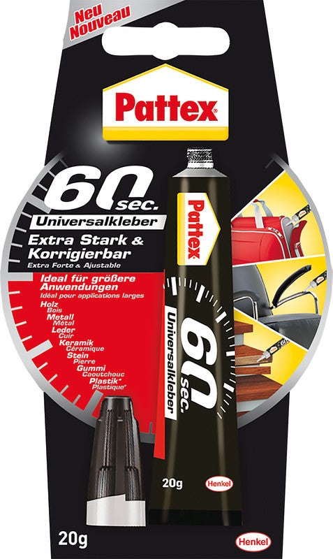 Pattex Universalkleber – permanent, transparent, 20 g, für Holz, Porzellan, Metall usw.