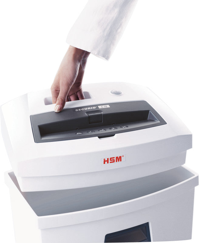 HSM Securio C16/3,9 – Aktenvernichter, DIN P-2, Streifenschnitt 3,9 mm, 14 Blatt, 25 l, A4