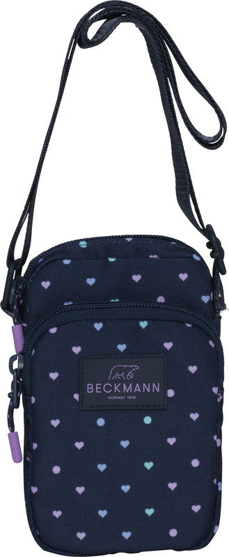 Beckmann Umhängetasche – Motiv Blue Hearts, 11 × 17 × 5 cm, Polyester (PES)