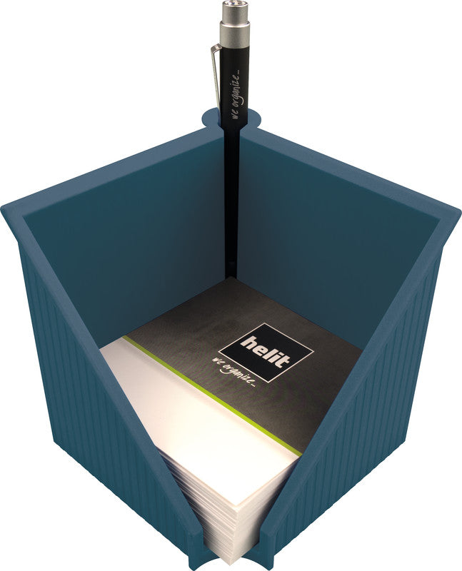 Helit Zettelbox – Kunststoff, Blau, 127 × 117 mm