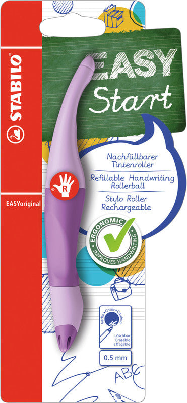 STABILO EASYoriginal Start Pastell – Tintenroller, mit Kappe, 0,5 mm, Blau, für Rechtshänder