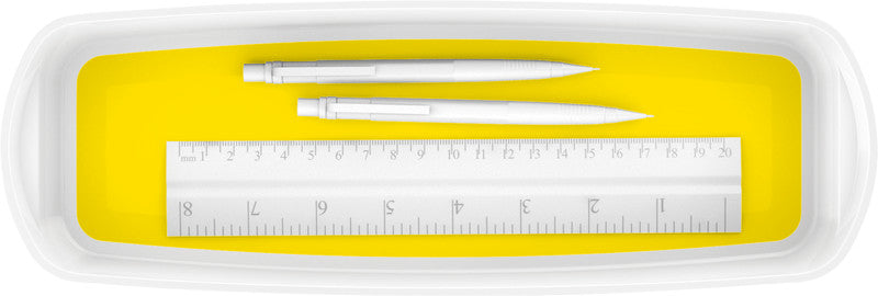 Leitz Aufbewahrungsschale – Kunststoff, weiss/gelb, 30,7 × 5,5 × 10,5 cm