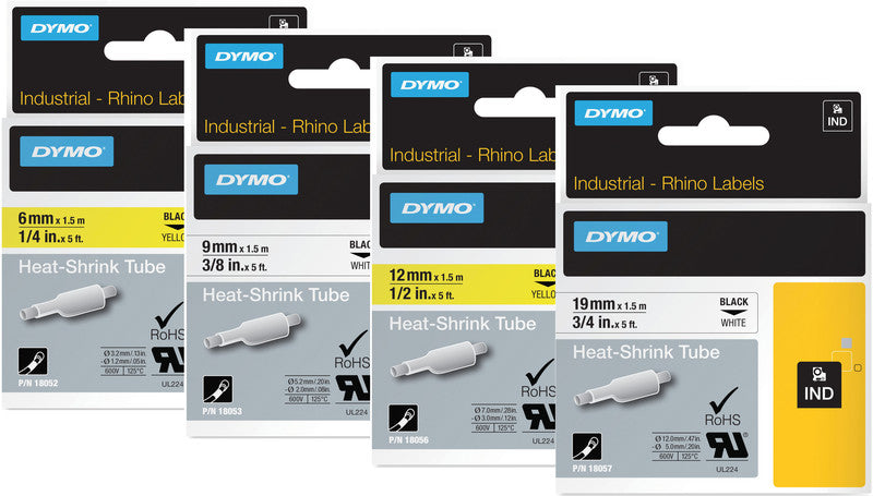 DYMO Schriftband – 19 mm × 1,5 m, gelb, schwarz – für DYMO Rhino: 3000, 4200, 5000 und weitere