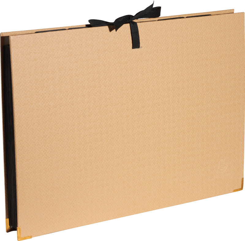 Exacompta Sammelmappe, für A4, Karton, beige, mit Bändern