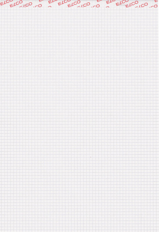 Elco Notizblock, A4, kariert 4 mm, geheftet, perforiert, 100 Blatt, 80 g/m² – weiss