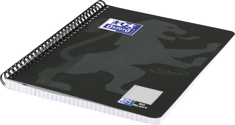 Oxford Collegeblock, Karton, 80 Blatt, 4-fach gelocht, perforiert, 90 g/m² – Schwarz, für SCRIBZEE App