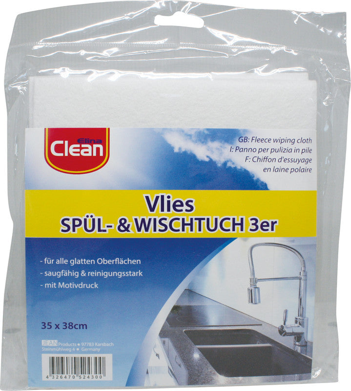 Elina clean Wischtücher – für alle glatten Oberflächen, weiss, 35 × 38 cm, 3 Stk.